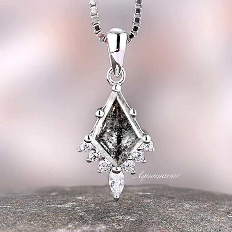 Fashion-Forward Jewelry At Incredible Prices Galaxy Raw Salt & Pepper Diamond (Herkimer Diamond) Pendant Necklace- Sterling Silver