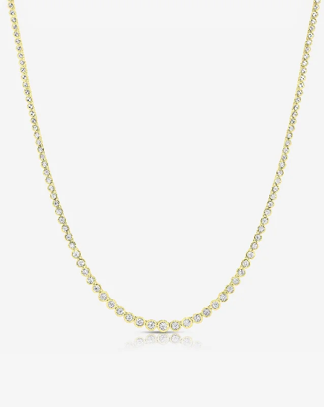 Timeless Elegance At Unbelievable Discounts Graduated Bezel Diamond Tennis Necklace