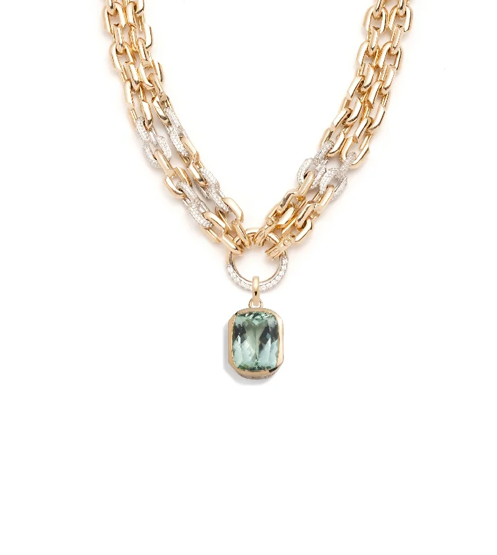 Get The Sparkle You Love At Prices You Adore 14.35ct Green Tourmaline : One-of-a-Kind Pave Diamond Strong Hearts Multi-Strand Necklace