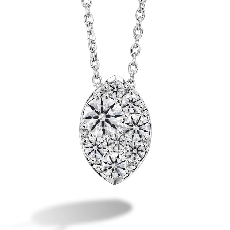 Personalized Jewelry Sale – Meaningful Gifts At Great Prices Hearts On Fire 18K White Gold Tessa Diamond Cluster Pendant with a 18K White Gold Link Necklace (0.50ctw)