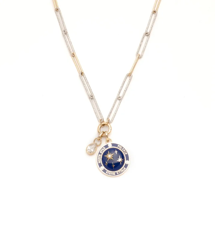 High-Quality Gemstone Jewelry For Special Occasions Internal Compass & True Love : Pave Diamond Extended Clip Necklace Story