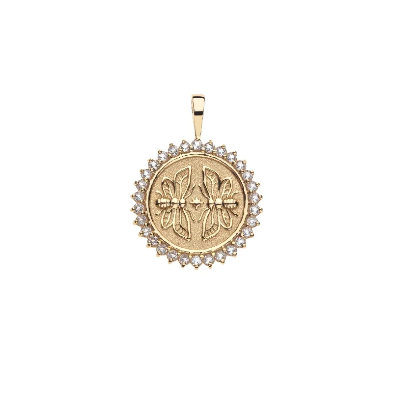 Buy More, Save More On Stunning Jewelry Designs Jane Win SISTERS Forever Petite Embellished Coin Pendant Necklace