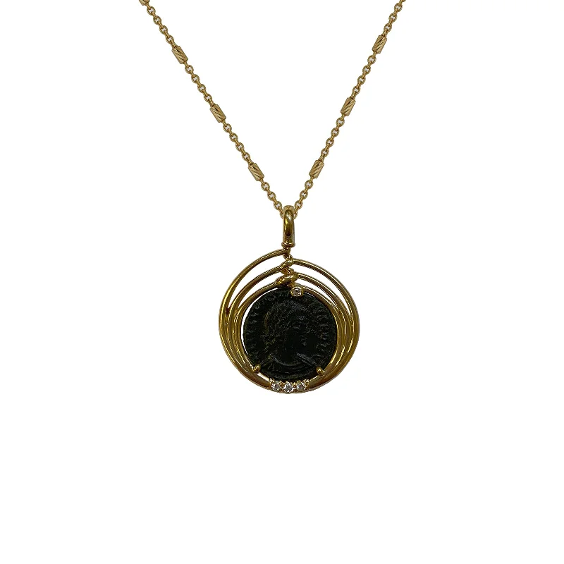 Elegant Jewelry Pieces At Unbelievable Prices Roman Imperial Divus Claudius II Gothicus Coin Pendant with Diamonds