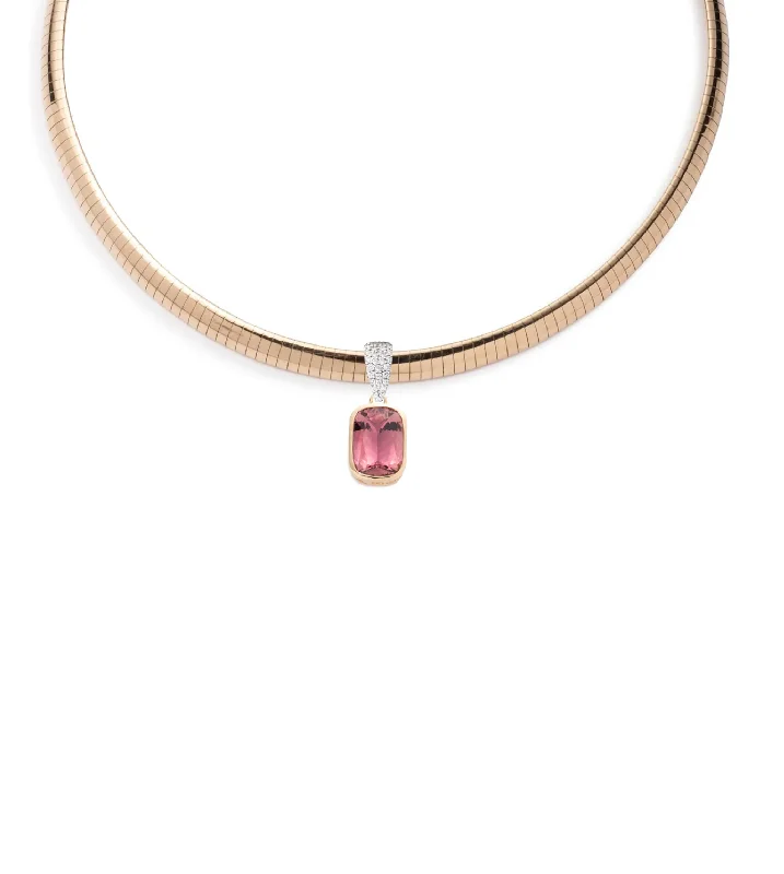 Exclusive Online Discounts On Stylish Jewelry 11.85 ct Pink Tourmaline : One-of-a-Kind Medium Sleek Collar Necklace