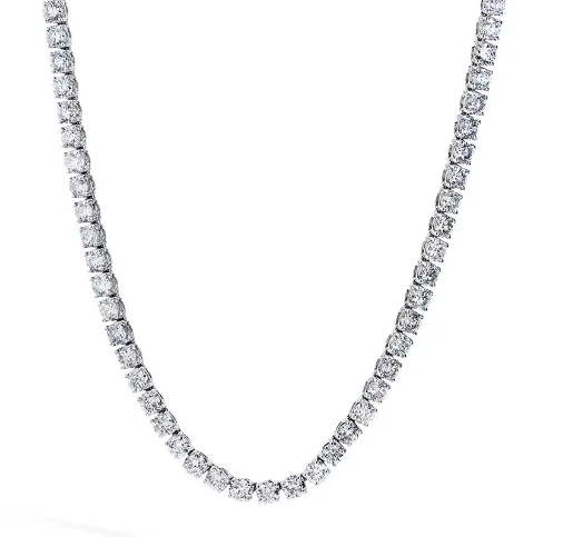 Best Jewelry Sale – Shop Exclusive Designs Now Round Shape Diamond 14K White Gold Riviera Necklace (15.17ctw)