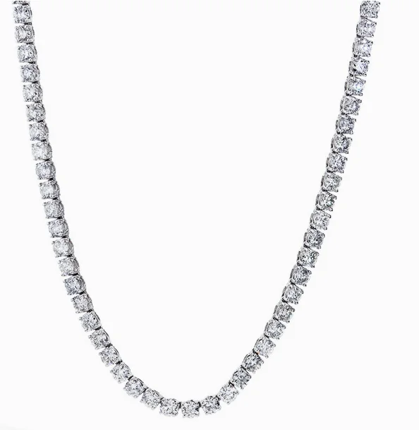 Make Your Outfit Shine With Discounted Jewelry Round Shape Diamond 14K White Gold Riviera Necklace (2.10ctw)