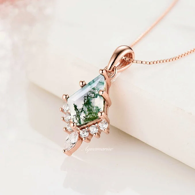 Exclusive Jewelry Offers – Sparkle For Less Skye Kite™  Kite Green Moss Agate Necklace- 14K Rose Gold Vermeil