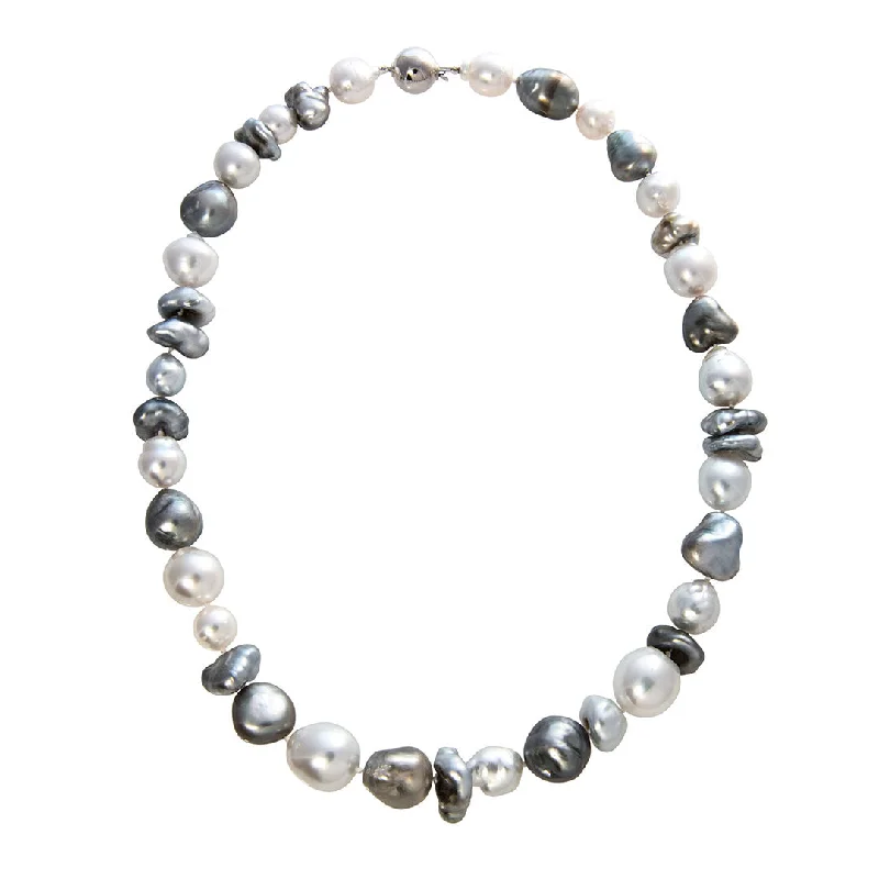 Limited-Time Offer On Elegant Jewelry Pieces Tahitian South Sea Pearl 14K White Gold Ball Clasp Necklace