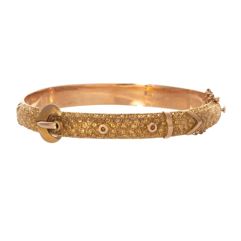 Accessorize For Less – Luxury Jewelry At Affordable Prices Edwardian Engraved 9K Gold Buckle Bangle Accessorize For Less – Luxury Jewelry At Affordable Prices Edwardian Engraved 9K Gold Buckle Bangle