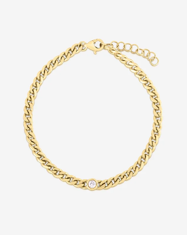 Timeless Jewelry At Special Discount Rates Petite Bezel-Set Diamond Curb Chain Bracelet