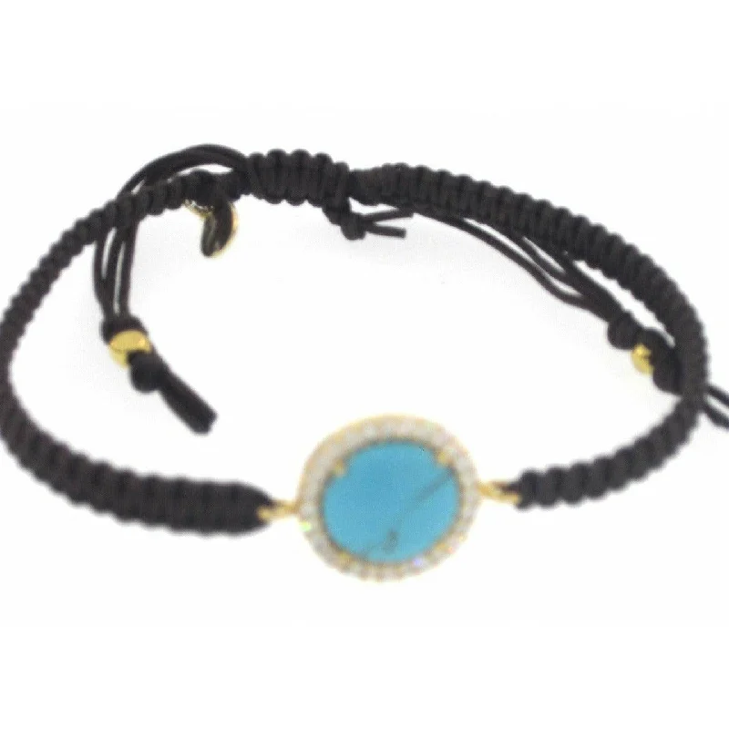 Timeless Elegance Now At Special Discounts Turquoise & CZ Silk Cord Bracelet