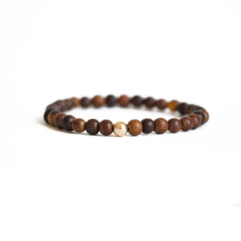Exclusive Jewelry Offers – Shine For Less Wood & Gold Ball Stretch Bracelet