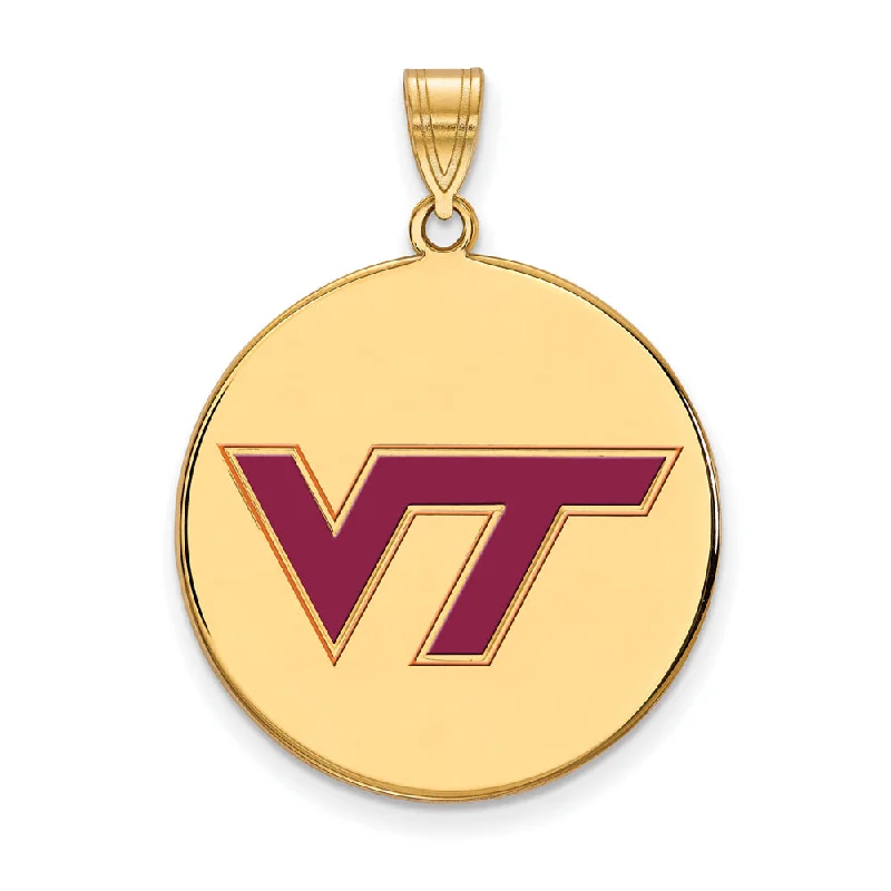 Best-Selling Jewelry Now Available At Special Deals 14k Gold Plated Silver Virginia Tech Large Enamel Logo Disc Pendant Best-Selling Jewelry Now Available At Special Deals 14k Gold Plated Silver Virginia Tech Large Enamel Logo Disc Pendant