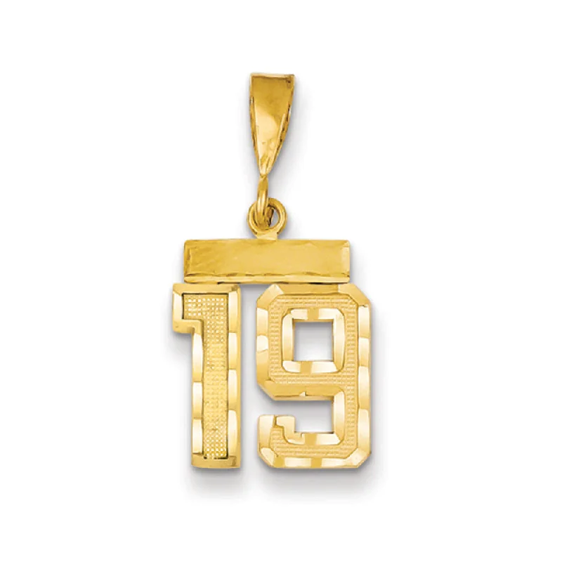 Dazzle With Discounts – Shop Jewelry On Sale 14k Yellow Gold, Varsity Collection, Small D/C Pendant Number 19 Dazzle With Discounts – Shop Jewelry On Sale 14k Yellow Gold, Varsity Collection, Small D/C Pendant Number 19