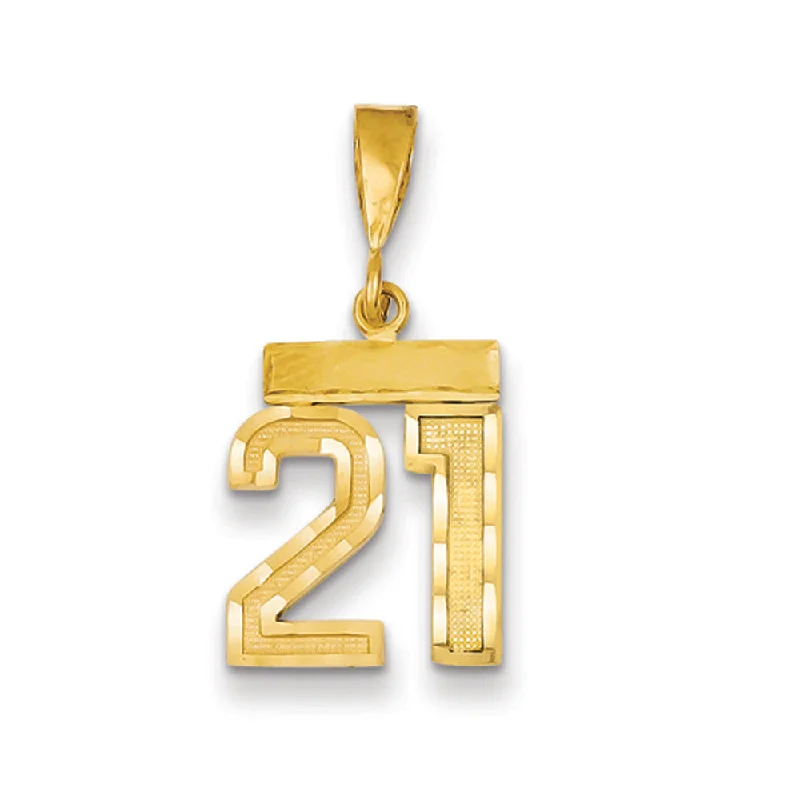 Fine Jewelry, Limited-Time Offers Available 14k Yellow Gold, Varsity Collection, Small D/C Pendant Number 21 Fine Jewelry, Limited-Time Offers Available 14k Yellow Gold, Varsity Collection, Small D/C Pendant Number 21