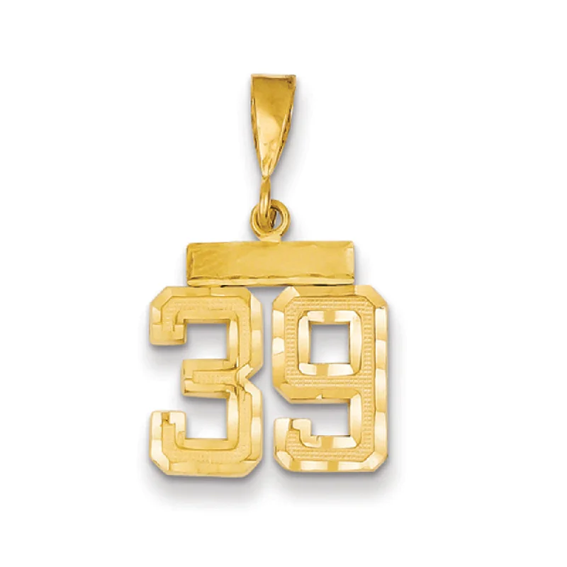 Limited-Stock Jewelry Sale – Shop Before It's Gone 14k Yellow Gold, Varsity Collection, Small D/C Pendant Number 39 Limited-Stock Jewelry Sale – Shop Before It's Gone 14k Yellow Gold, Varsity Collection, Small D/C Pendant Number 39