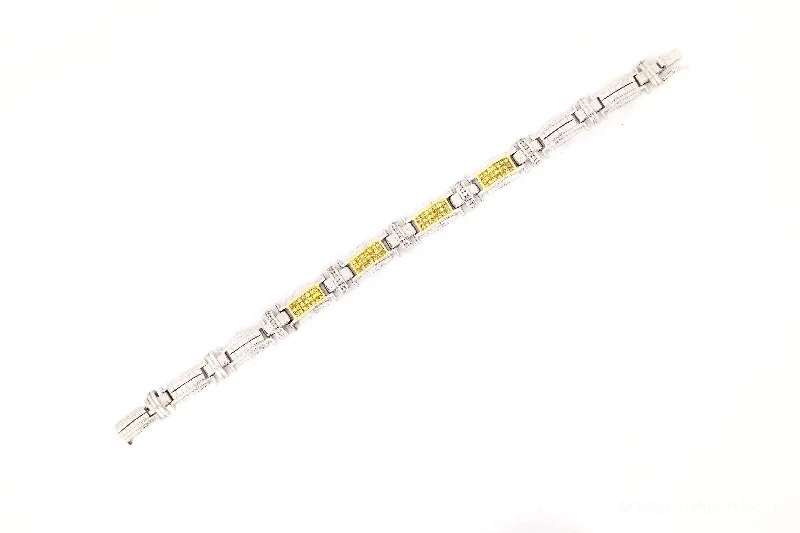 Exclusive Jewelry Markdowns – Limited-Time Offer 10.6mm Yellow & White Invisible Setting Bracelet