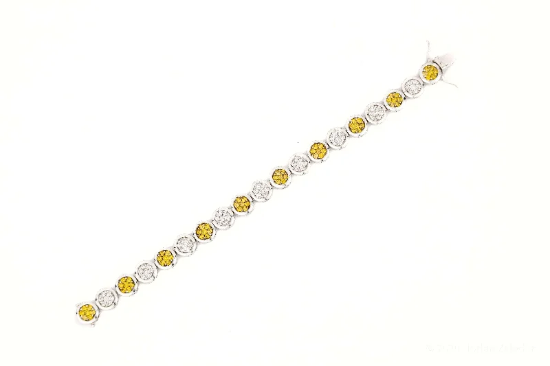 Sparkle For Less – Shop Our Limited-Time Jewelry Deals JDTK-205906 - 10.2mm Yellow & White Circle Bracelet