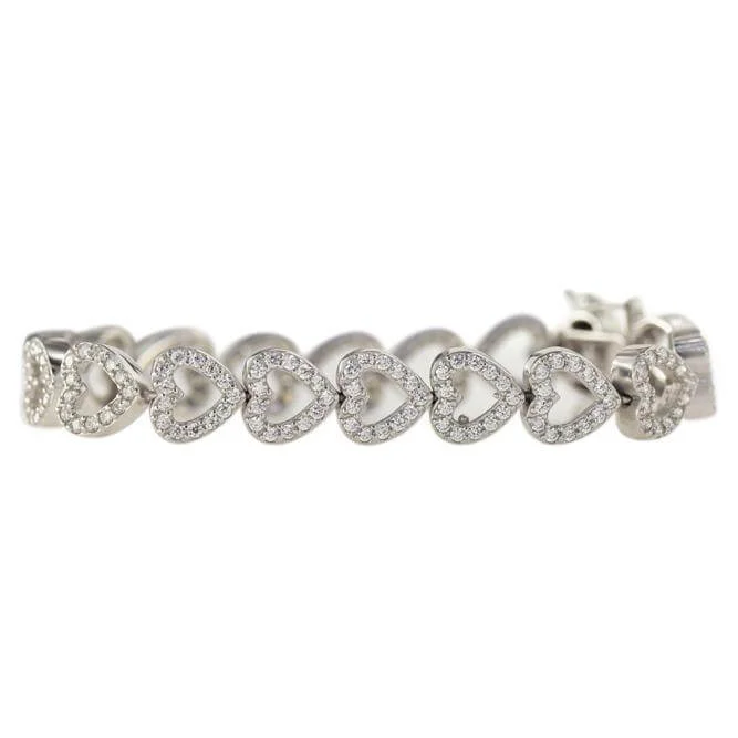 Make Your Outfit Shine With Discounted Jewelry CZ HEART BRACELET
