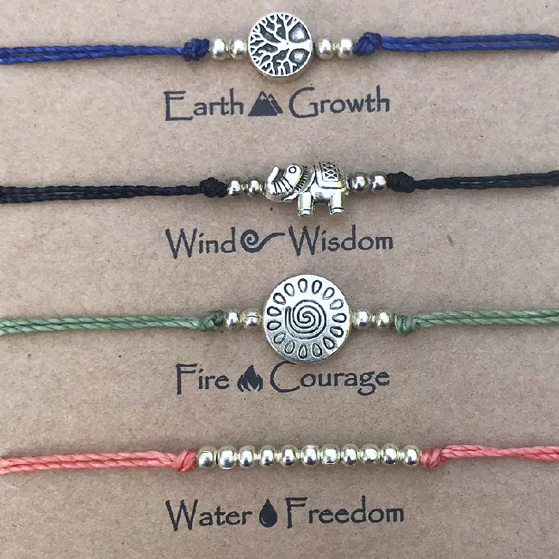 Unlock Unbeatable Jewelry Deals Before They’Re Gone Earth Wind Fire Water Bracelet Set - Elephant, Guatemala