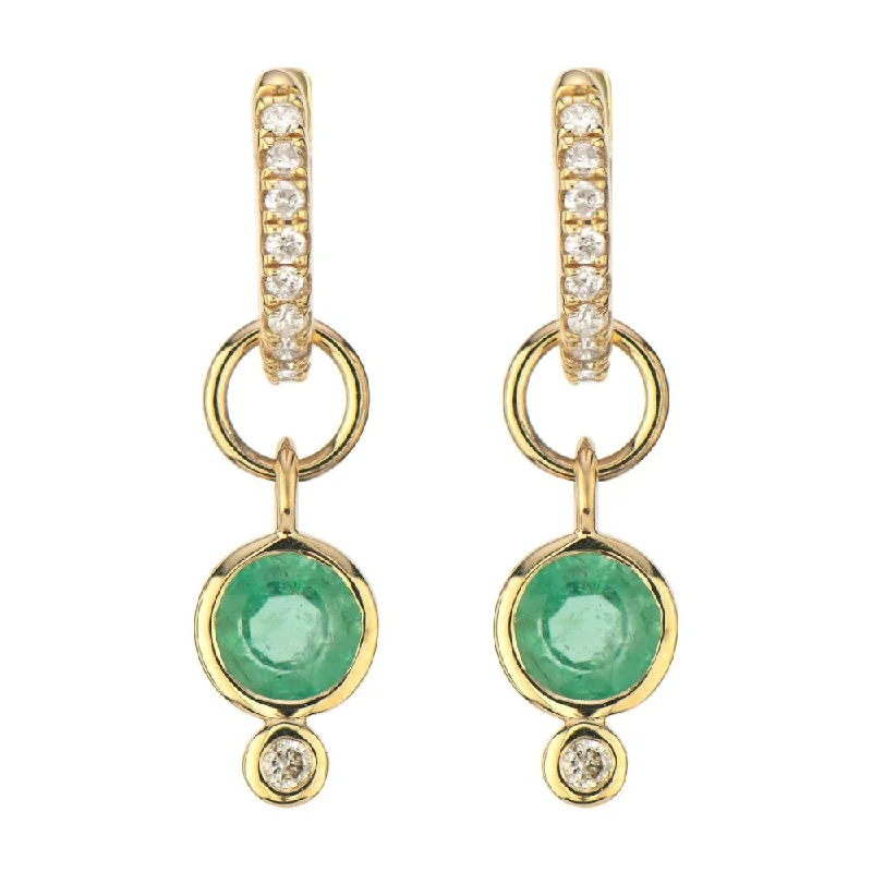 Seasonal Jewelry Clearance – Best Styles At The Lowest Prices Emerald & Diamond 14K Gold Earring Charms