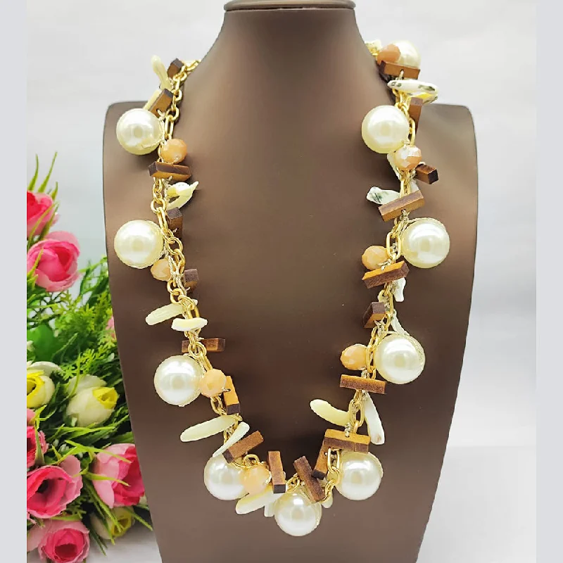 Best Jewelry Sale Prices – Limited-Time Offer JCM Gold Plated Designer Pearls Long Necklace