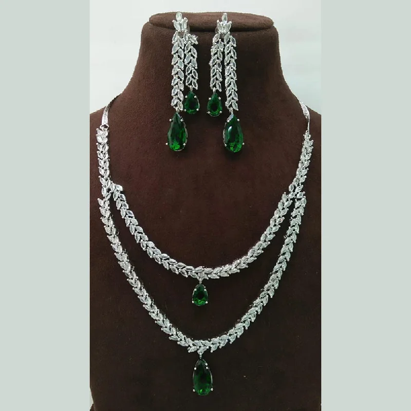 The Ultimate Jewelry Sale – Shop Premium Styles Manisha Jewellery Silver Plated AD Necklace Set