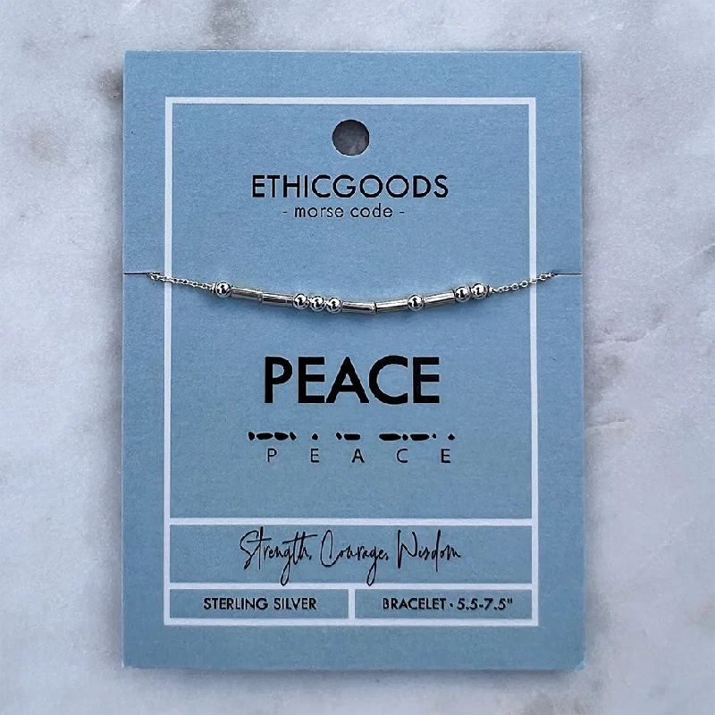 Glamorous Jewelry, Glamorous Deals – Shop Now Morse Code "Peace" Bracelet, - Sterling Silver Thailand